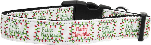 Feliz Navidad Nylon Dog Collar Xl Default Title