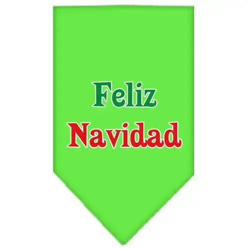 Feliz-Navidad-Screen-Print-Bandana-Lime-Green-Small-GreatEagleInc-333814117