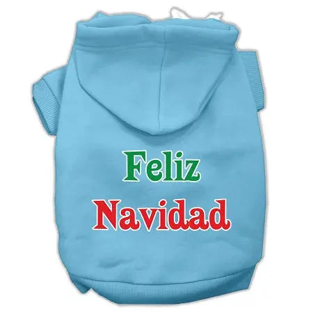 Feliz Navidad Screen Print Pet Hoodies Baby Blue M Default Title