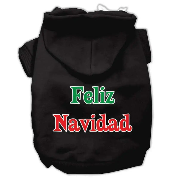 Feliz-Navidad-Screen-Print-Pet-Hoodies-Black-Xl-GreatEagleInc-319388780
