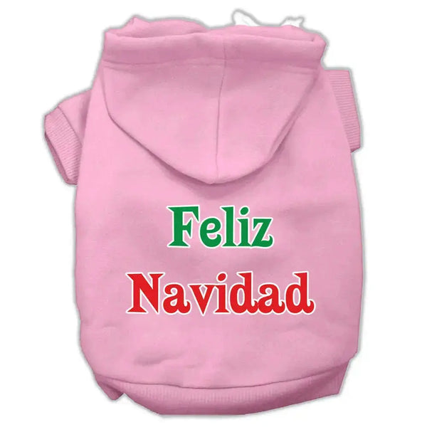 Feliz-Navidad-Screen-Print-Pet-Hoodies-Light-Pink-Xs-GreatEagleInc-333711834