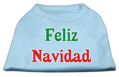 Feliz Navidad Screen Print Shirts Baby Blue Xs Default Title