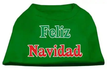 Feliz-Navidad-Screen-Print-Shirts-Emerald-Green-Xxl-GreatEagleInc-318838172