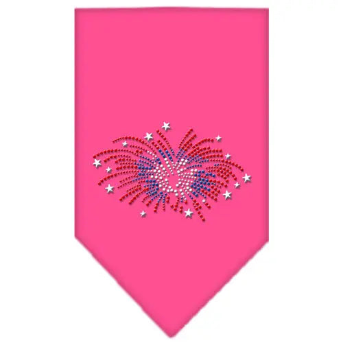 Fireworks Rhinestone Bandana Bright Pink Large Default Title