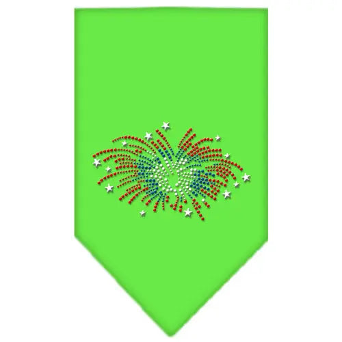 Fireworks Rhinestone Bandana Lime Green Small Default Title