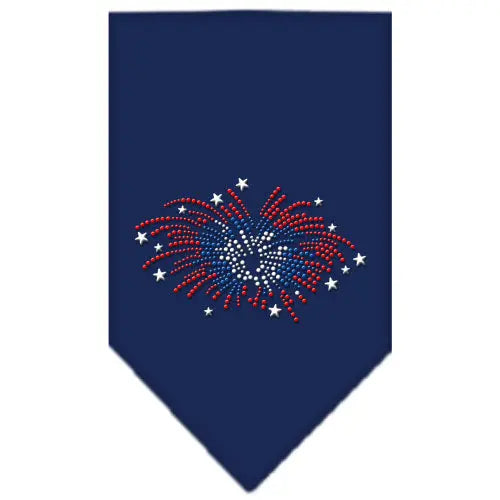 Fireworks Rhinestone Bandana Navy Blue Large Default Title