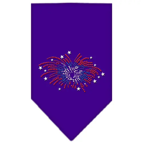 Fireworks Rhinestone Bandana Purple Large Default Title