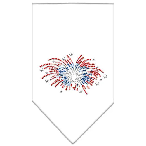 Fireworks Rhinestone Bandana White Large Default Title
