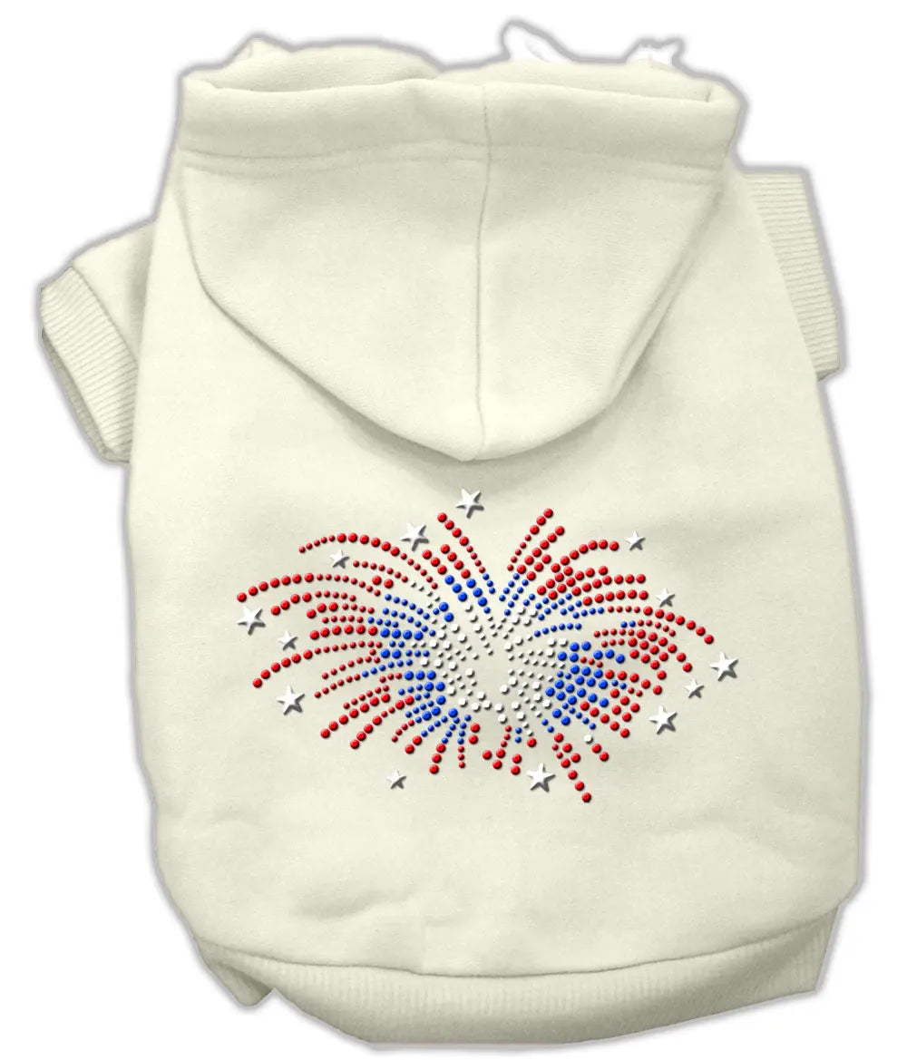 Fireworks Rhinestone Hoodie Cream M Default Title