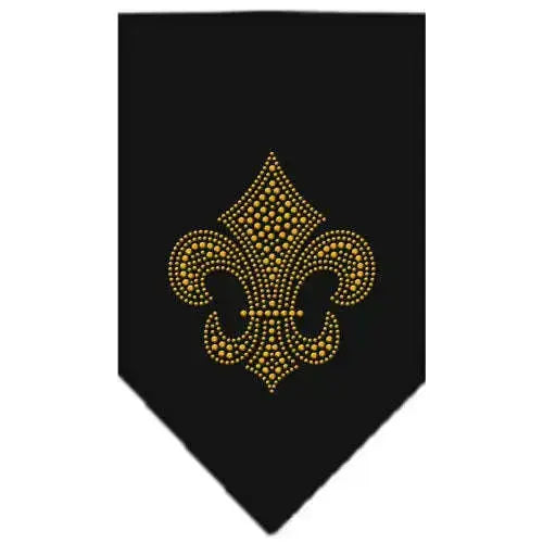 Fleur-De-Lis-Gold-Rhinestone-Bandana-Black-Small-GreatEagleInc-319039333
