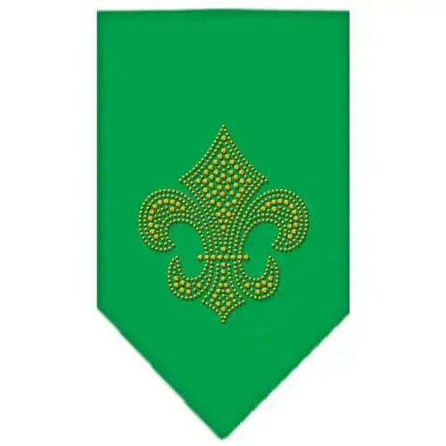 Fleur-De-Lis-Gold-Rhinestone-Bandana-Emerald-Green-Large-GreatEagleInc-318592078