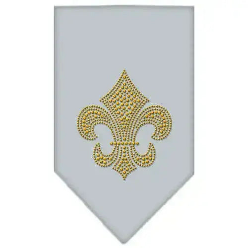Fleur-De-Lis-Gold-Rhinestone-Bandana-Grey-Large-GreatEagleInc-319307446
