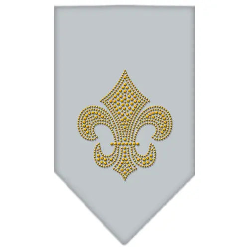 Fleur De Lis Gold Rhinestone Bandana Grey Small Default Title