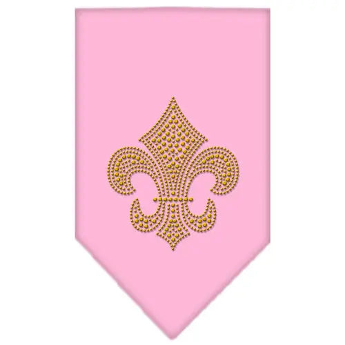 Fleur De Lis Gold Rhinestone Bandana Light Pink Large Default Title