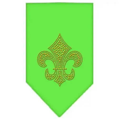 Fleur-De-Lis-Gold-Rhinestone-Bandana-Lime-Green-Small-GreatEagleInc-319038838