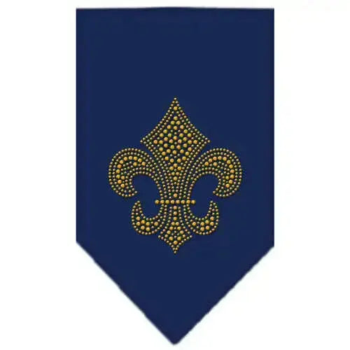 Fleur-De-Lis-Gold-Rhinestone-Bandana-Navy-Blue-Large-GreatEagleInc-319040058
