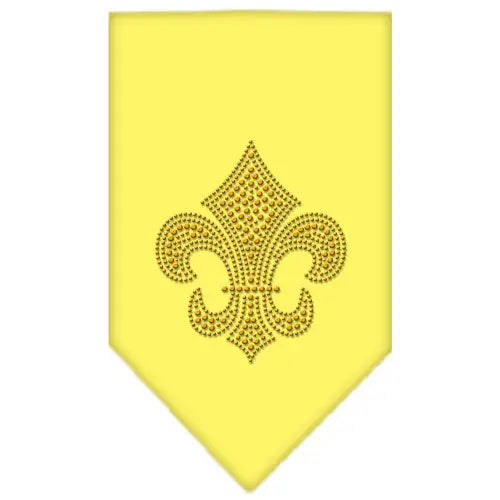 Fleur De Lis Gold Rhinestone Bandana Yellow Large Default Title