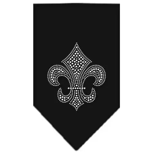 Fleur-De-Lis-Rhinestone-Bandana-Black-Small-GreatEagleInc-319308640