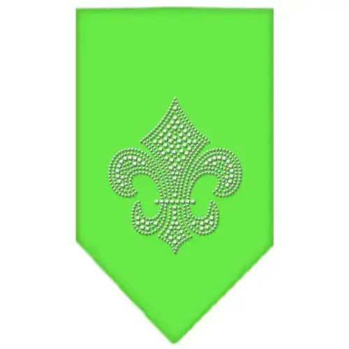 Fleur-De-Lis-Rhinestone-Bandana-Lime-Green-Small-GreatEagleInc-319308369