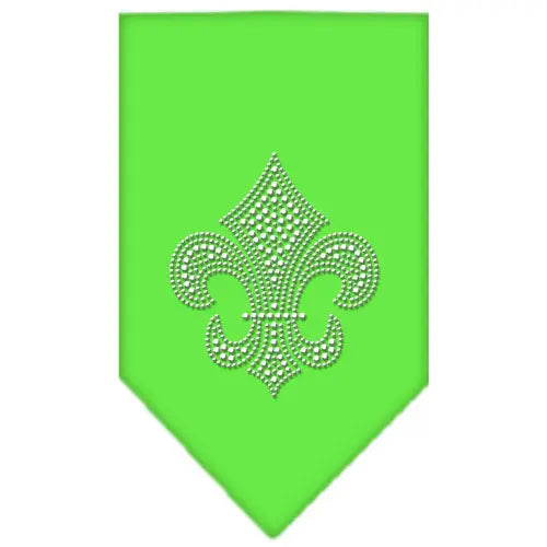 Fleur De Lis Rhinestone Bandana Lime Green Small Default Title