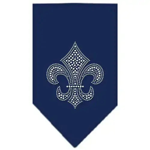 Fleur-De-Lis-Rhinestone-Bandana-Navy-Blue-Small-GreatEagleInc-319308275