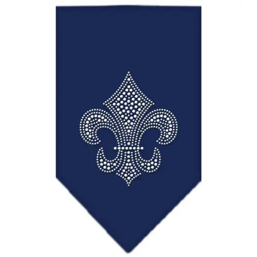 Fleur De Lis Rhinestone Bandana Navy Blue Small Default Title