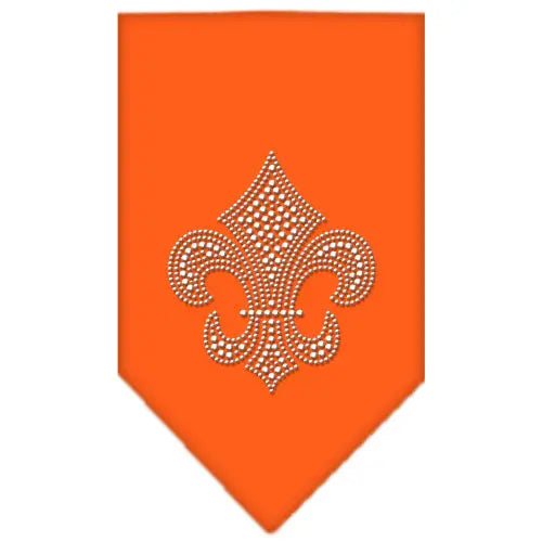 Fleur De Lis Rhinestone Bandana Orange Large Default Title