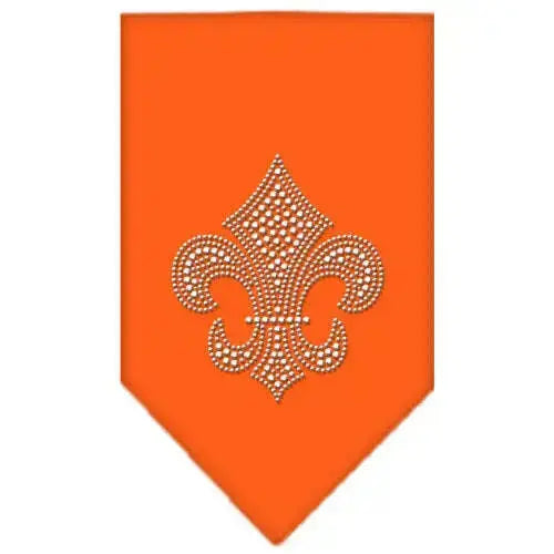 Fleur-De-Lis-Rhinestone-Bandana-Orange-Large-GreatEagleInc-319309239