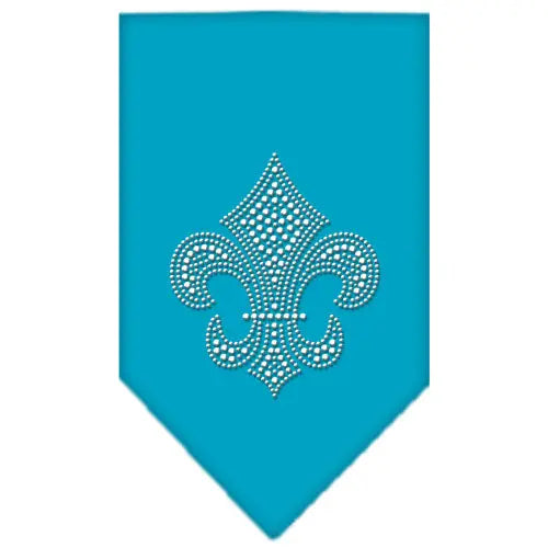 Fleur De Lis Rhinestone Bandana Turquoise Small Default Title