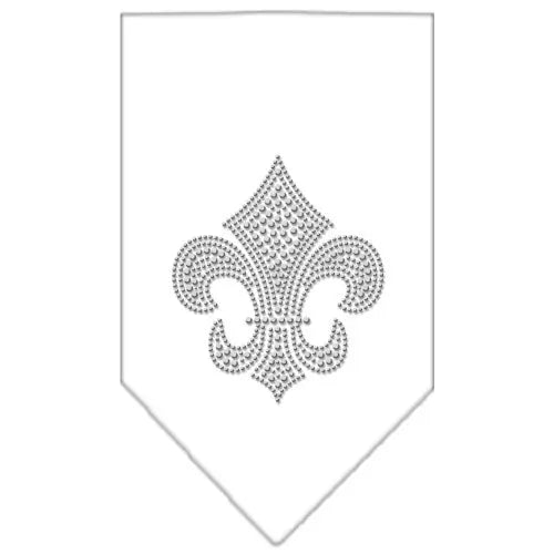 Fleur De Lis Rhinestone Bandana White Small Default Title