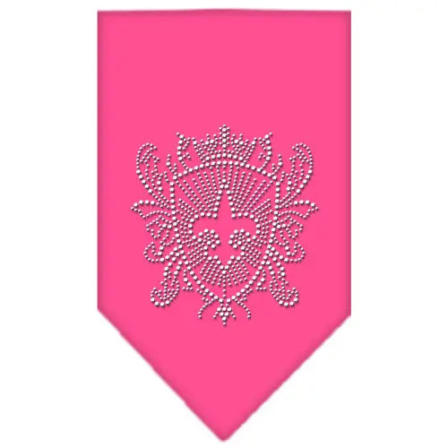 Fleur De Lis Shield Rhinestone Bandana Bright Pink Small Default Title