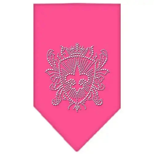 Fleur-De-Lis-Shield-Rhinestone-Bandana-Bright-Pink-Small-GreatEagleInc-318545489