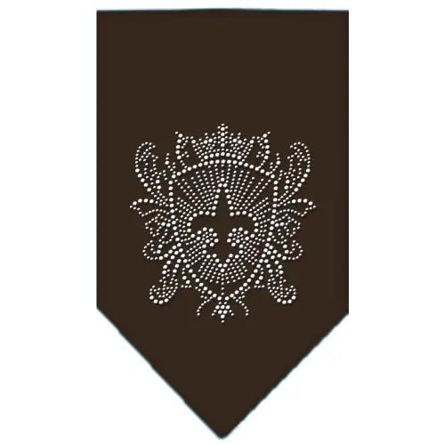 Fleur De Lis Shield Rhinestone Bandana Cocoa Small Default Title