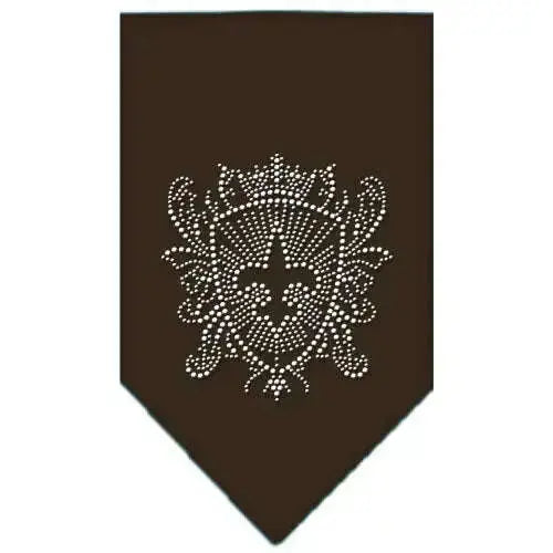 Fleur-De-Lis-Shield-Rhinestone-Bandana-Cocoa-Small-GreatEagleInc-319036633