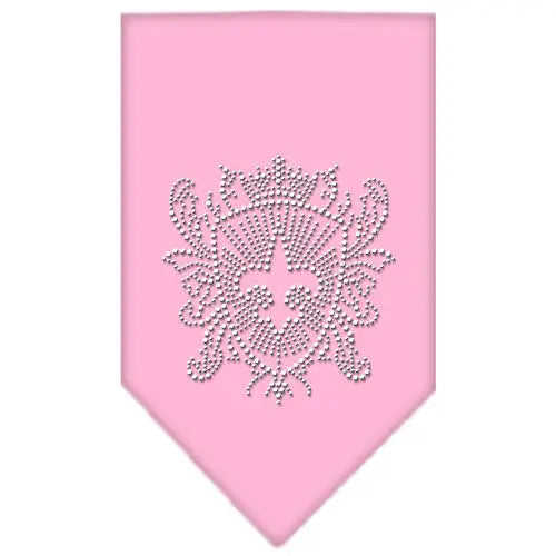 Fleur De Lis Shield Rhinestone Bandana Light Pink Large Default Title