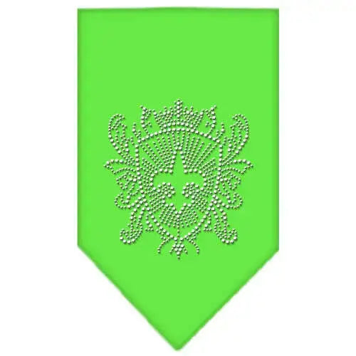 Fleur-De-Lis-Shield-Rhinestone-Bandana-Lime-Green-Small-GreatEagleInc-318545559