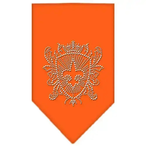 Fleur-De-Lis-Shield-Rhinestone-Bandana-Orange-Large-GreatEagleInc-319037329