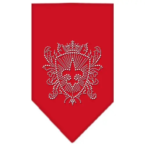 Fleur De Lis Shield Rhinestone Bandana Red Large Default Title