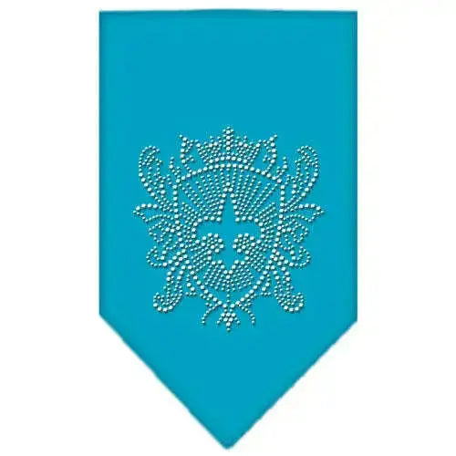 Fleur-De-Lis-Shield-Rhinestone-Bandana-Turquoise-Large-GreatEagleInc-319037047
