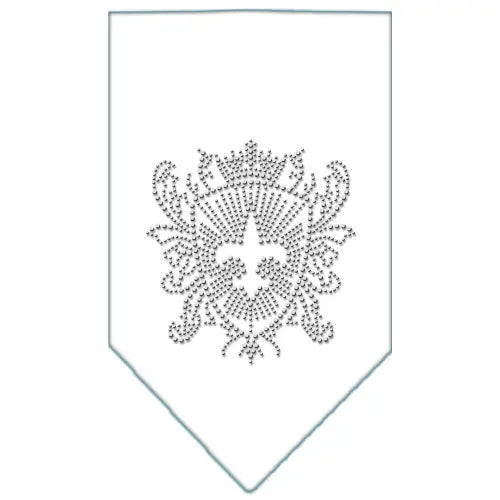 Fleur De Lis Shield Rhinestone Bandana White Large Default Title