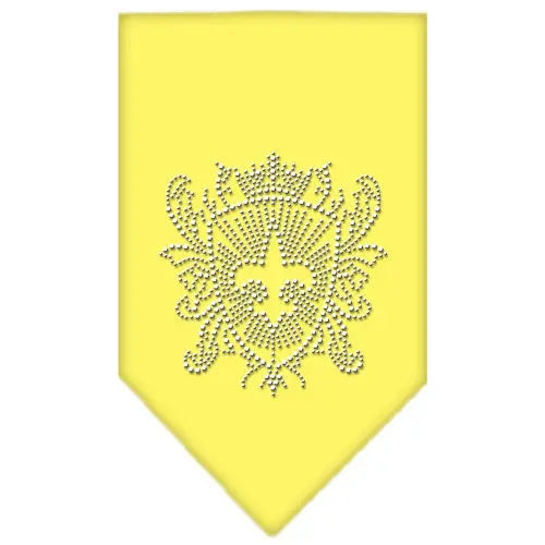 Fleur De Lis Shield Rhinestone Bandana Yellow Large Default Title