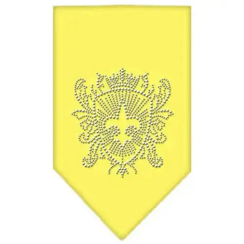 Fleur-De-Lis-Shield-Rhinestone-Bandana-Yellow-Small-GreatEagleInc-319036431