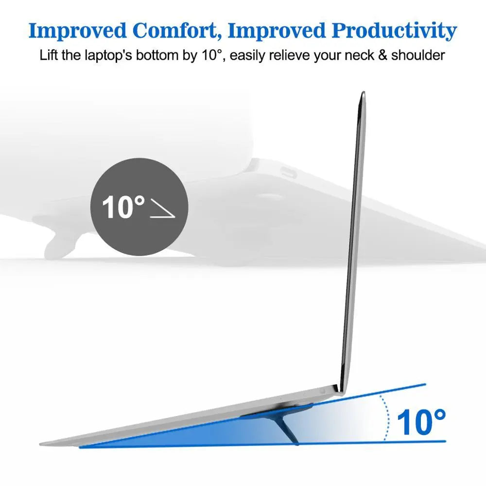 Folding Laptop Shelf Cooling Invisible Tilt Increase Bracket Notebook Support Elevated Pad For Macbook pro Lenovo (2pcs) - GreatEagleInc