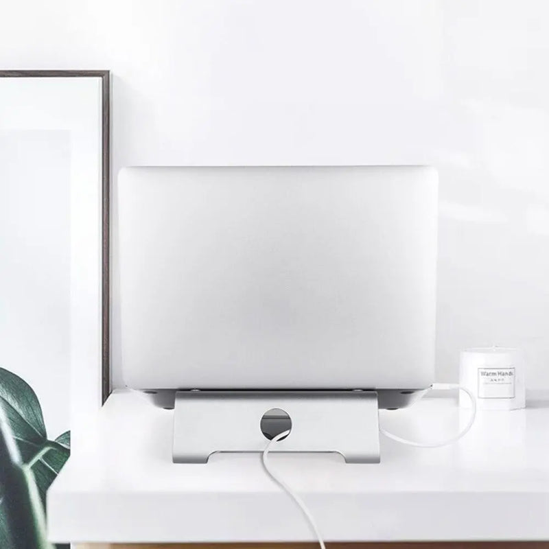 Folding Laptop Stand Support for MacBook Air Pro Stand Cooling Adjustable Desk Stand Tablet Holder for Lenovo Asus Dell (Dark Gray) - GreatEagleInc