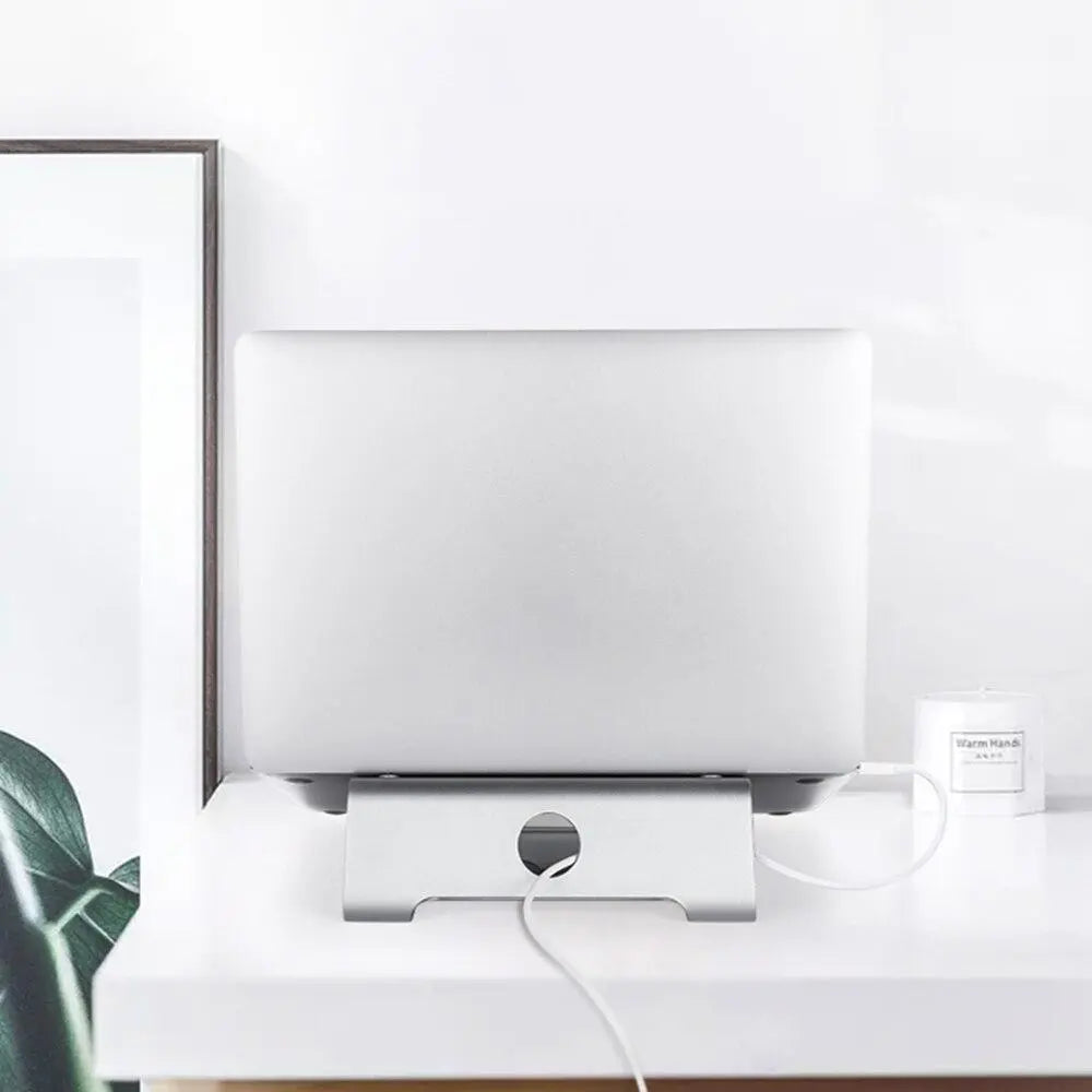 Folding Laptop Stand Support for MacBook Air Pro Stand Cooling Adjustable Desk Stand Tablet Holder for Lenovo Asus Dell (Dark Gray) - GreatEagleInc