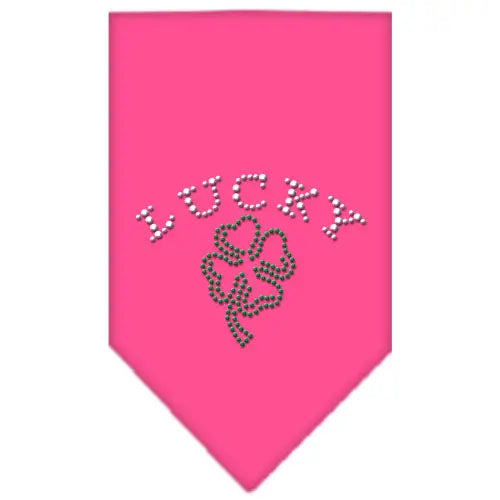 Four Leaf Clover Rhinestone Bandana Bright Pink Small Default Title