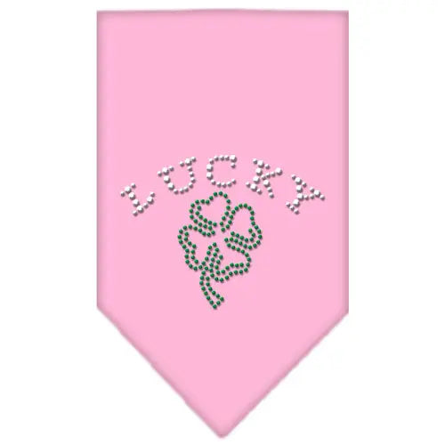 Four Leaf Clover Rhinestone Bandana Light Pink Large Default Title