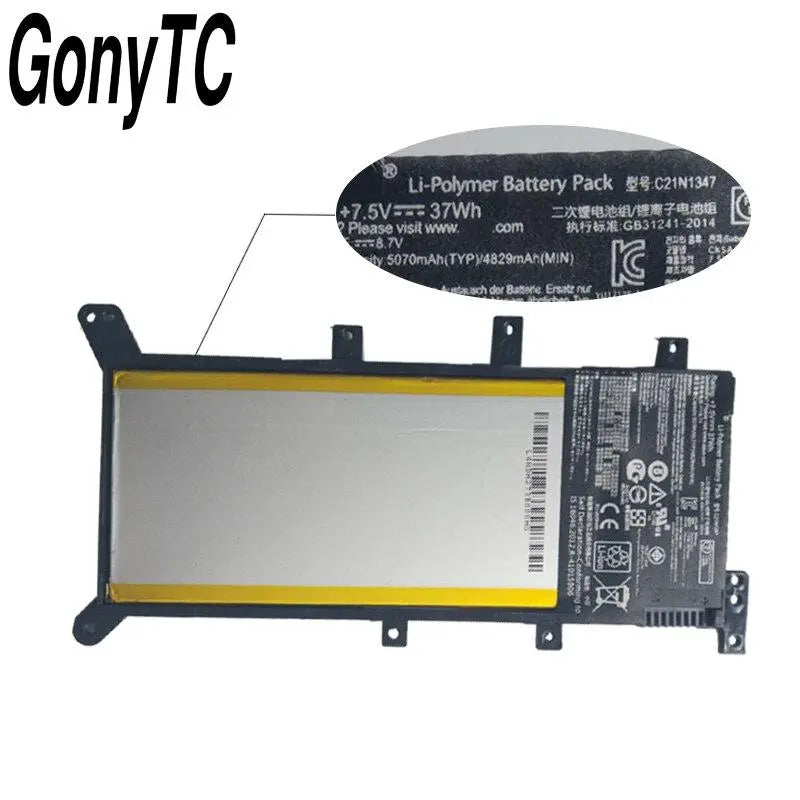 GONYTC 7.5V 37WH C21N1347 New Original Laptop Battery For ASUS X554L X555 X555L X555LA X555LD X555LN X555MA 2ICP4/63/134 (Black) - GreatEagleInc