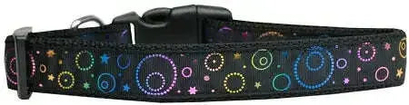 Galactic-Shimmer-Nylon-Dog-Collar-Medium-Narrow-GreatEagleInc-320020394