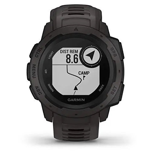 Garmin Instinct, Rugged Outdoor Watch with GPS, Features GLONASS and Galileo, Heart Rate Monitoring and 3-Axis Compass, Graphite